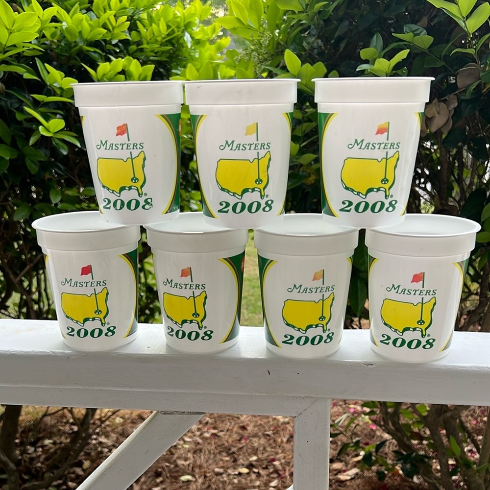 Set of 7 - 2008 50th Anniversary Masters Plastic Beverage Cups